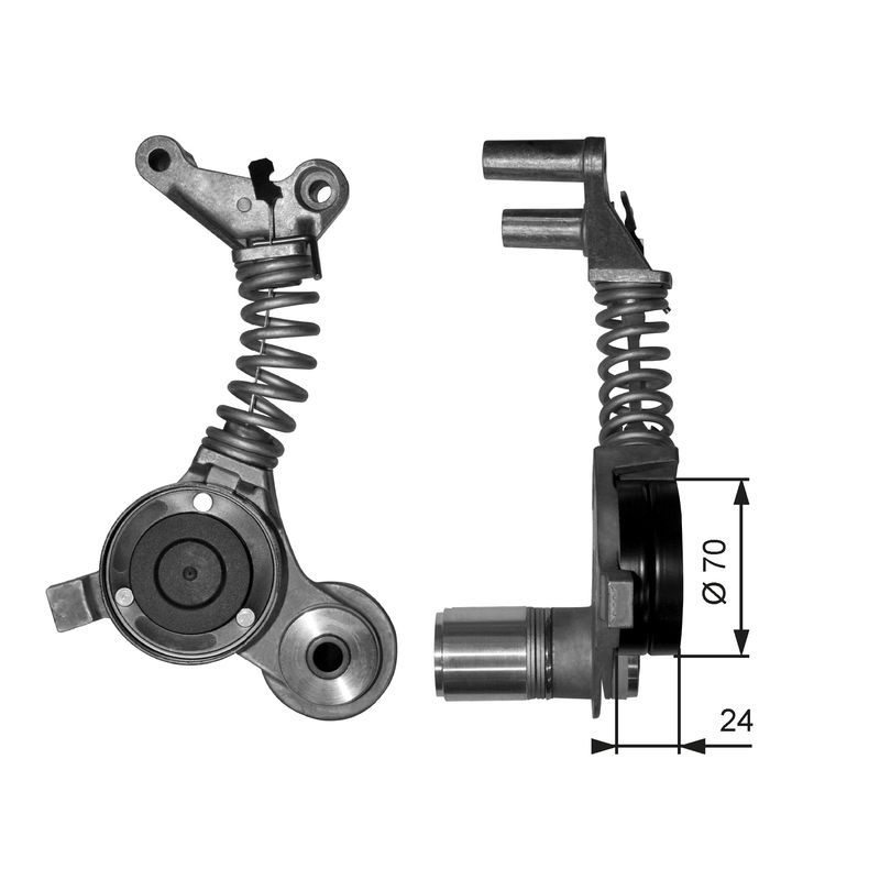 Kayış gerdirici, kanallı V kayışı