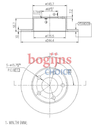 BOSCH 0 986 478 132 Remschijf achter