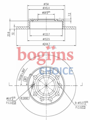 BOSCH 0 986 478 986 Remschijf achter