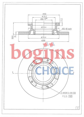 BOSCH 0 986 479 A50 Remschijf achter (288mm) (absli̇) (adet)
