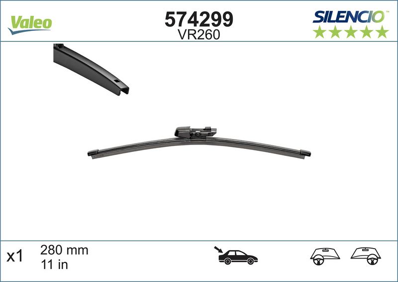 A282H ARKA SİLECEK SÜPÜRGESİ ÜSTTEN BASMALI 280MM
