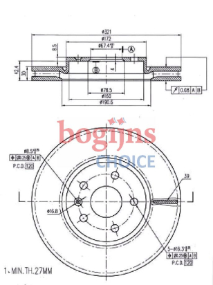 DELPHI BG4189 Remschijf: 321x30mm, 5, Geventileerd