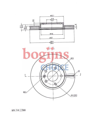 DELPHI BG4278C Remschijf: 300x26mm, 5, Geventileerd