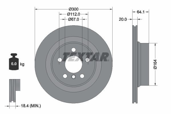 FEBI BILSTEIN Remschijf, Achteras, 300x20mm, 5x112, Geventileerd