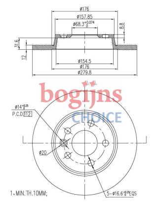 [BOSCH 0986479R91] FREN DİSKİ ARKA