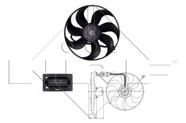 SWAG 99 91 4742 Koelventilator: Ø: 345 mm, 250, 60W, Electrisch